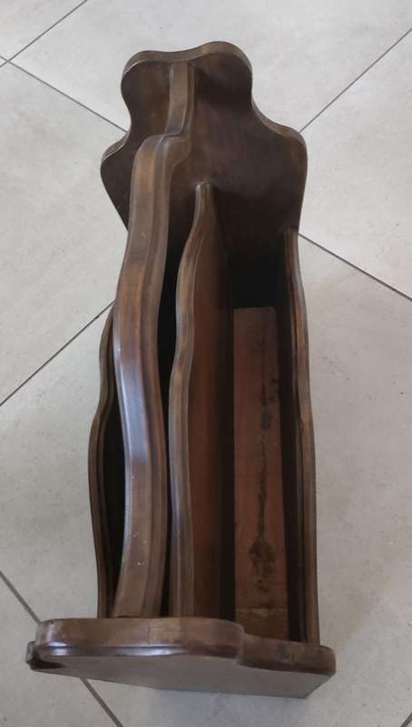 Large deep vintage solid wood magazine rack in good condition