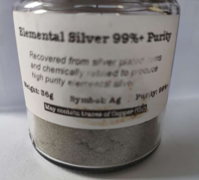 36 g Elemental Silver - 99% + purity - low starting price