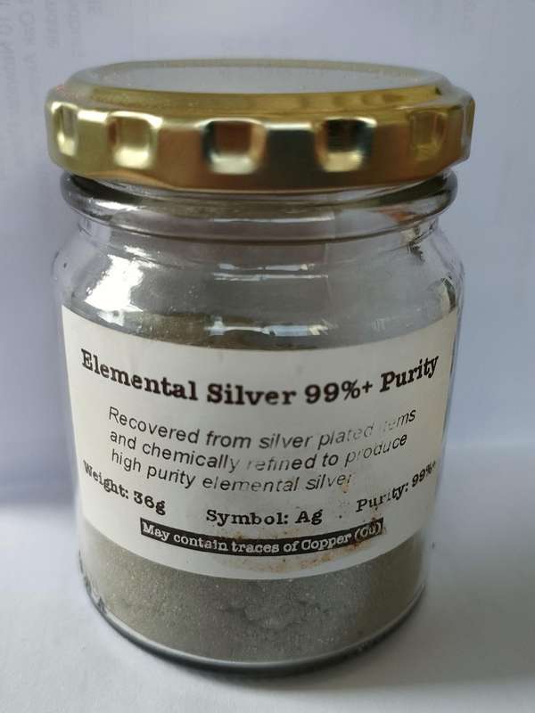 36 g Elemental Silver - 99% + purity - low starting price