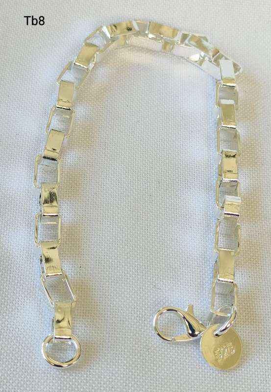 Silver box chain bracelet - 925 stamp - length - 19 cm