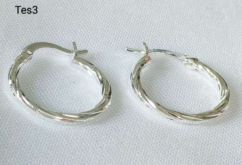 Silver earrings - s925 stamp - French style hoops