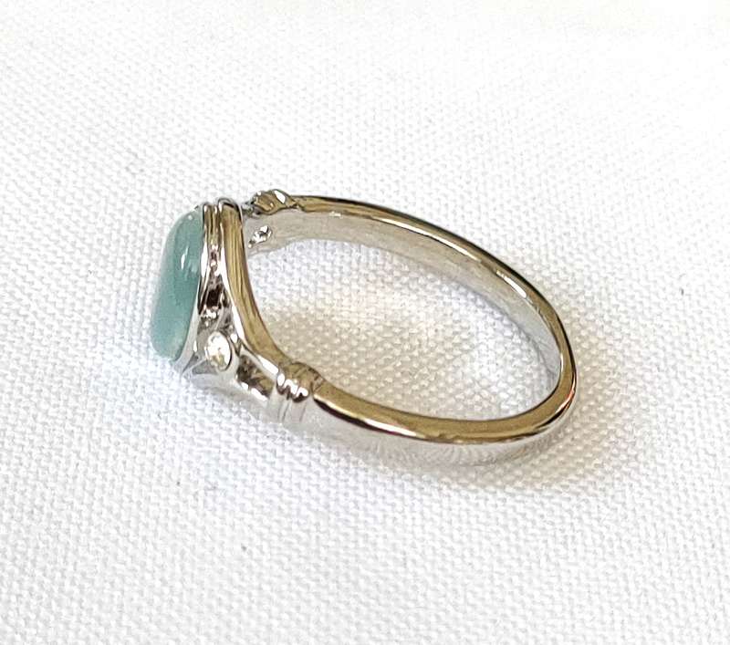 Moonstone ring - lab-created stone - size US 7