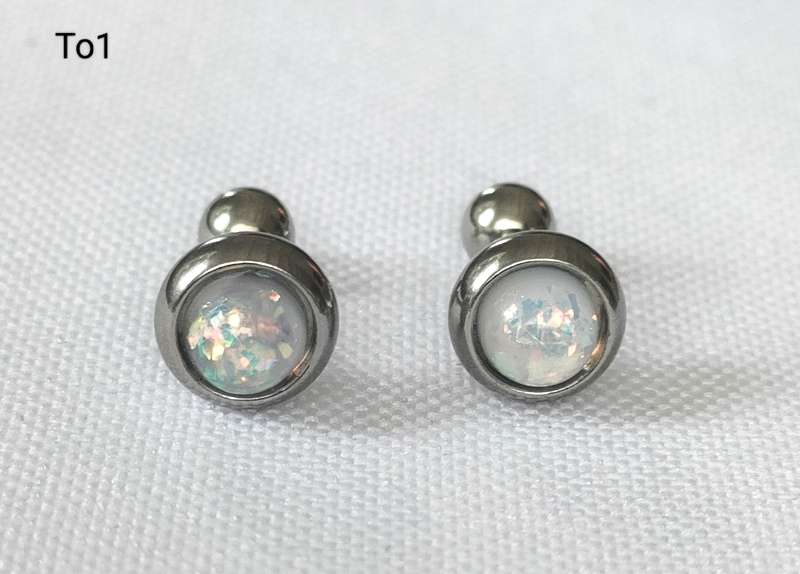 Opal earrings -lab created- studs