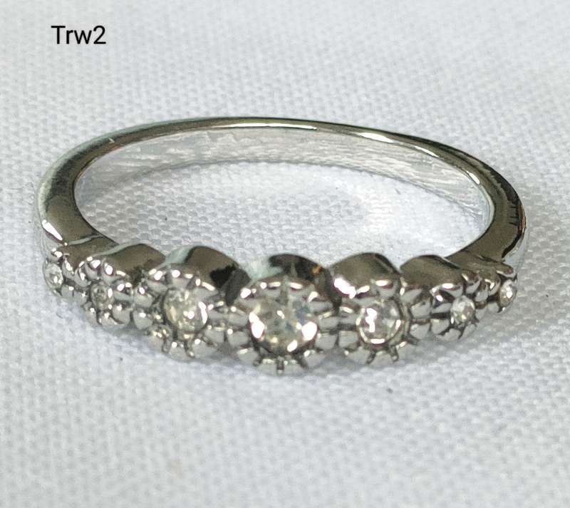 Dress ring - multiple lab-created white stones - size US 8