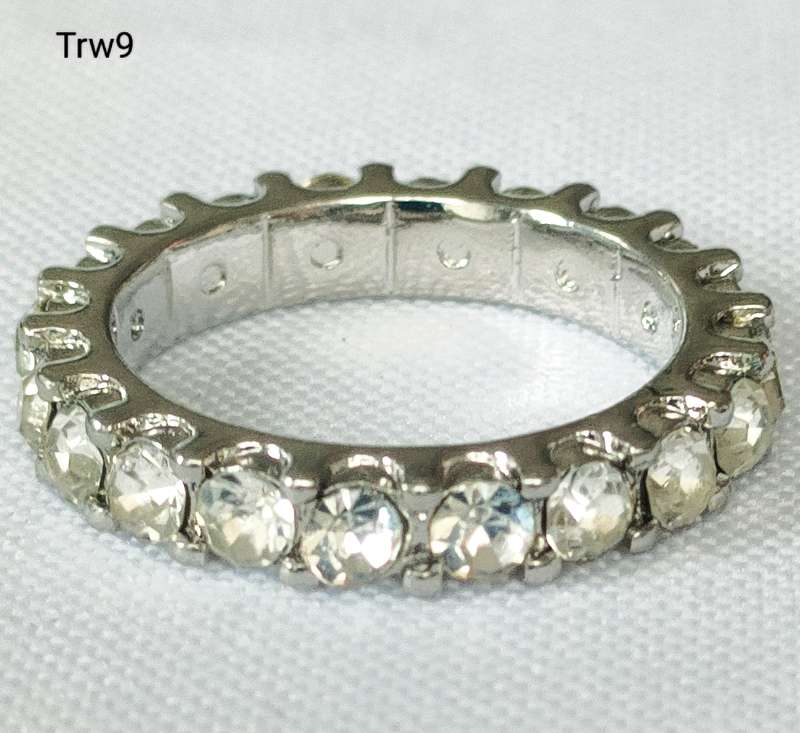 Dress ring - lab-created white diamond simulant- Size US 7