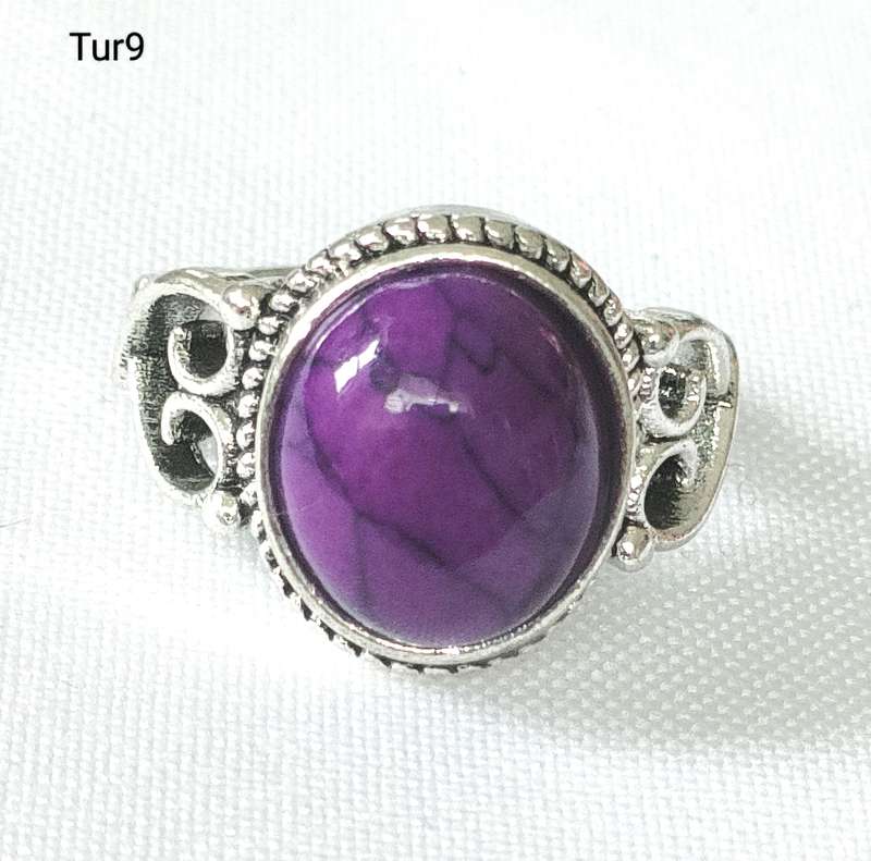 Dress ring -lab created turquoise stone - size US 7