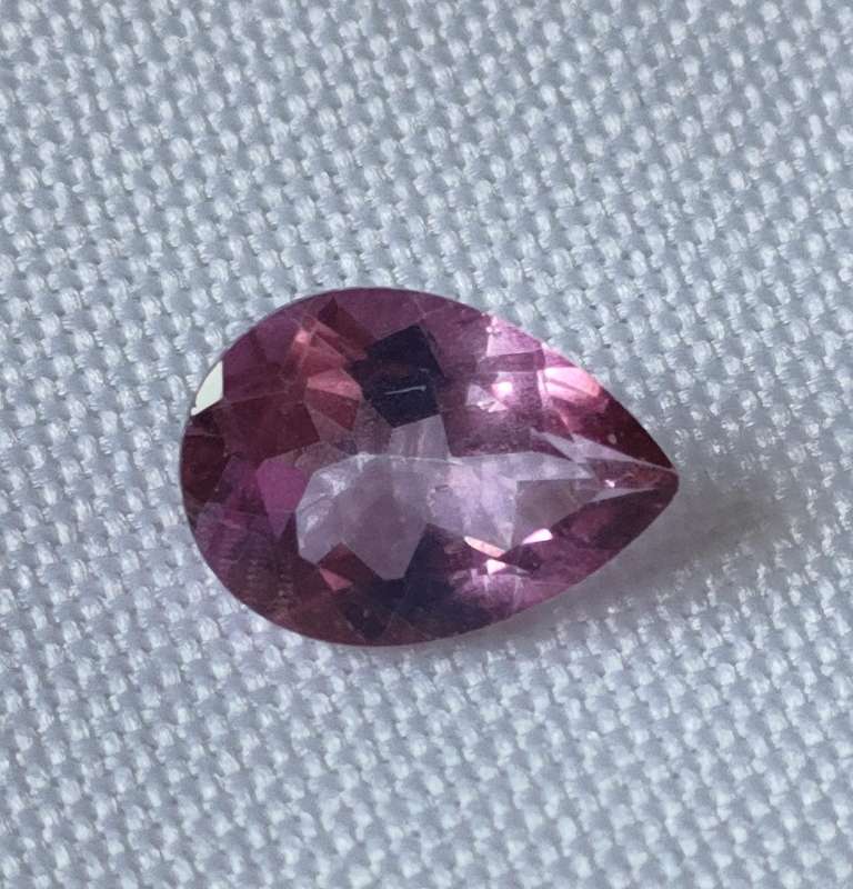 Mystic Pink Topaz - 10 mm -naturally mined - pear cut - good colour - certification available