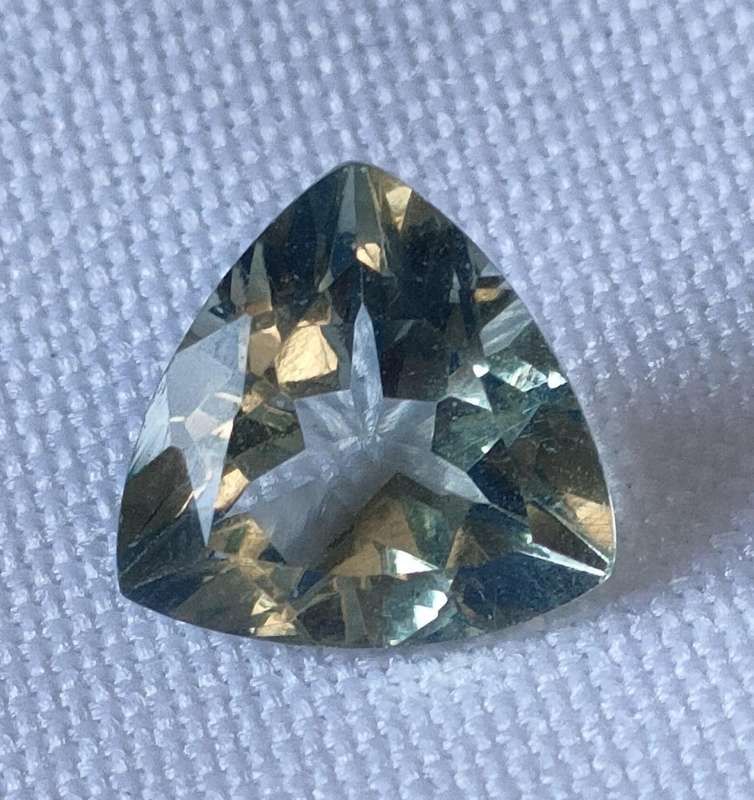 Large Green Amethyst- 9.9 mm -naturally mined - trillion cut - certification available