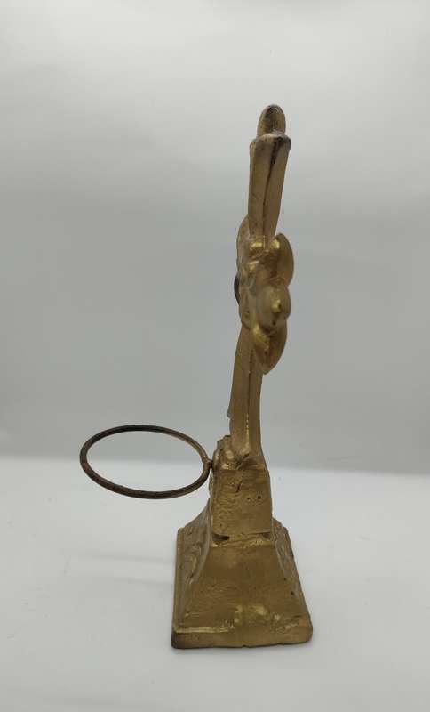 Solid Brass cross with ring for a candle - highly decorative - height 235 mm