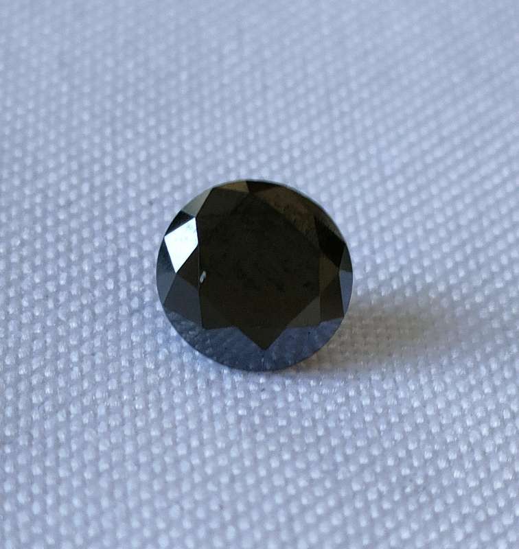Black Moissanite stone - lab created - 1 ct - round brilliant cut - well cut