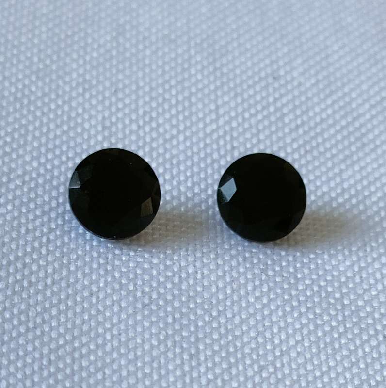 Black Moissanite pair - lab created - 1.43 ct - round brilliant cut - perfect for earrings