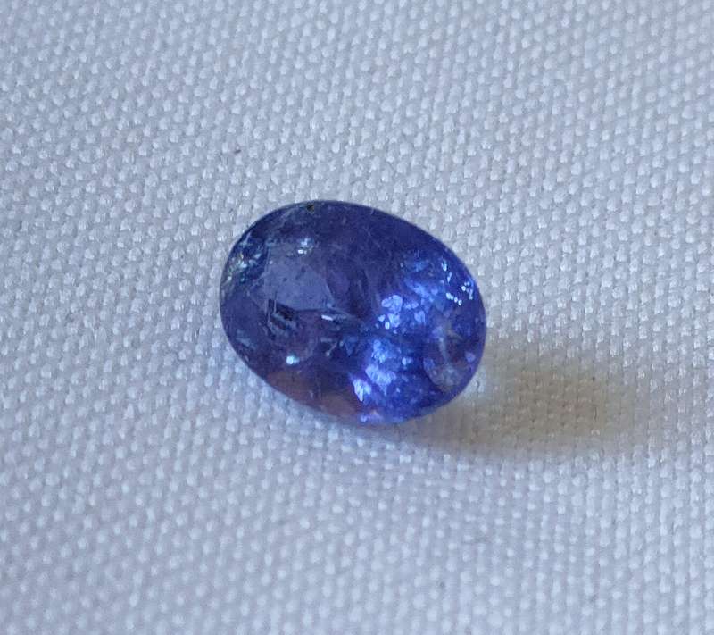 Tanzanite gemstone - naturally mined oval cut stone - large, top colour and good clarity