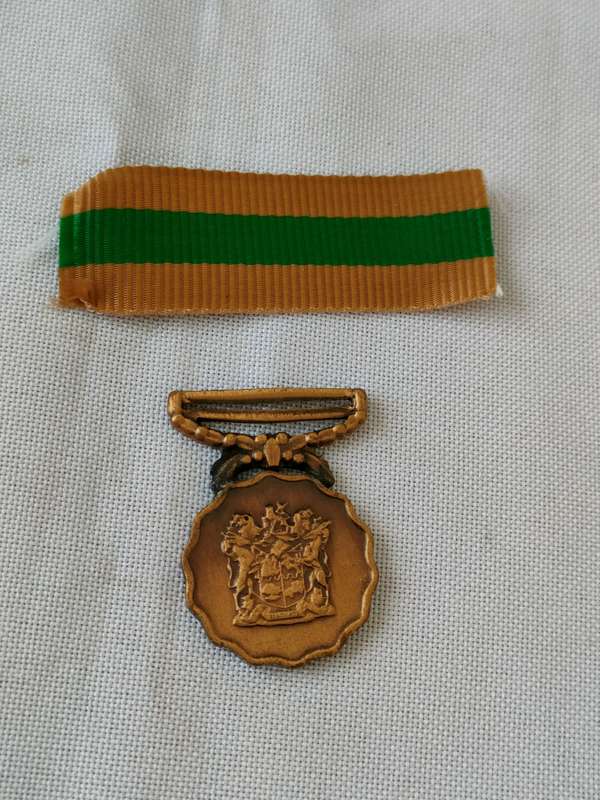 Good Service miniature medal RSA with ribbon: Excellent condition