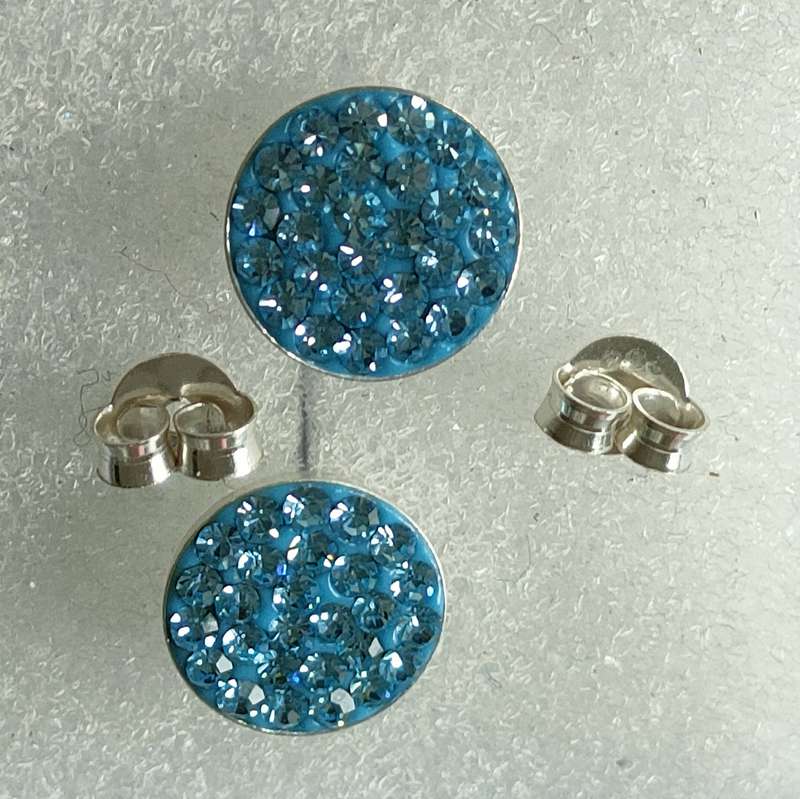 New Sterling Silver Austrian Crystal earrings: Gorgeous design. Stamped 925: