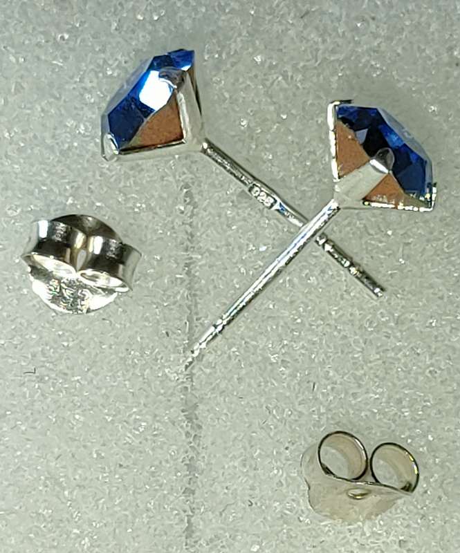 New Sterling Silver Austrian Crystal earrings: Gorgeous design. Stamped 925:
