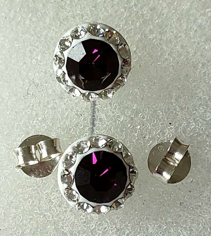 New Sterling Silver Austrian Crystal earrings: Gorgeous design. Stamped 925: