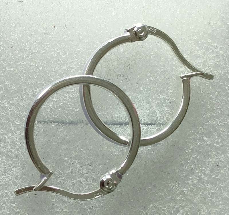 New Sterling Silver French style hoop earrings: Gorgeous design. Stamped 925: