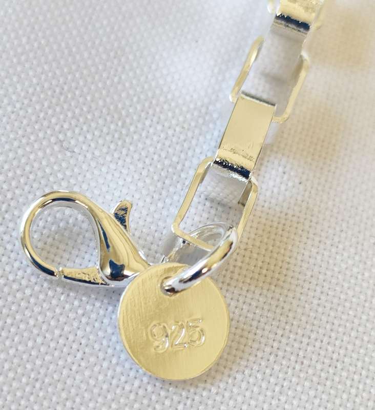Silver box chain bracelet - 925 stamp - length - 19 cm