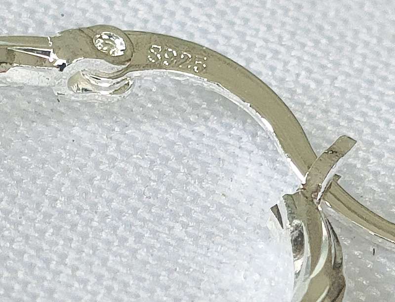 Silver earrings - s925 stamp - French style hoops