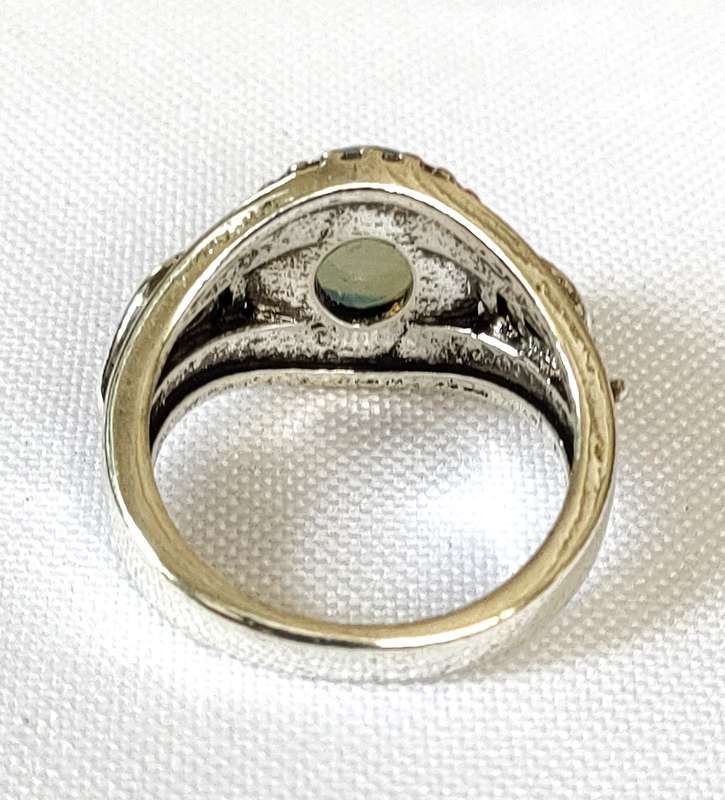 Moonstone ring - lab-created stone - size US 8