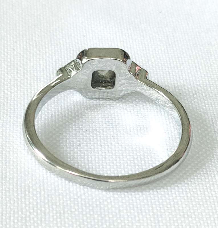 Dress ring -lab created citrine colour and clear stones- size US 8