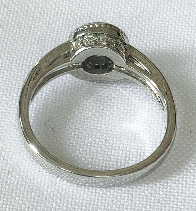 Engagement ring - lab-created white diamond simulant- Size US 8
