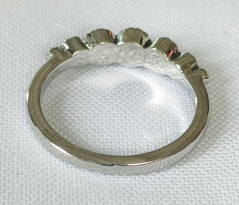 Dress ring - multiple lab-created white stones - size US 8