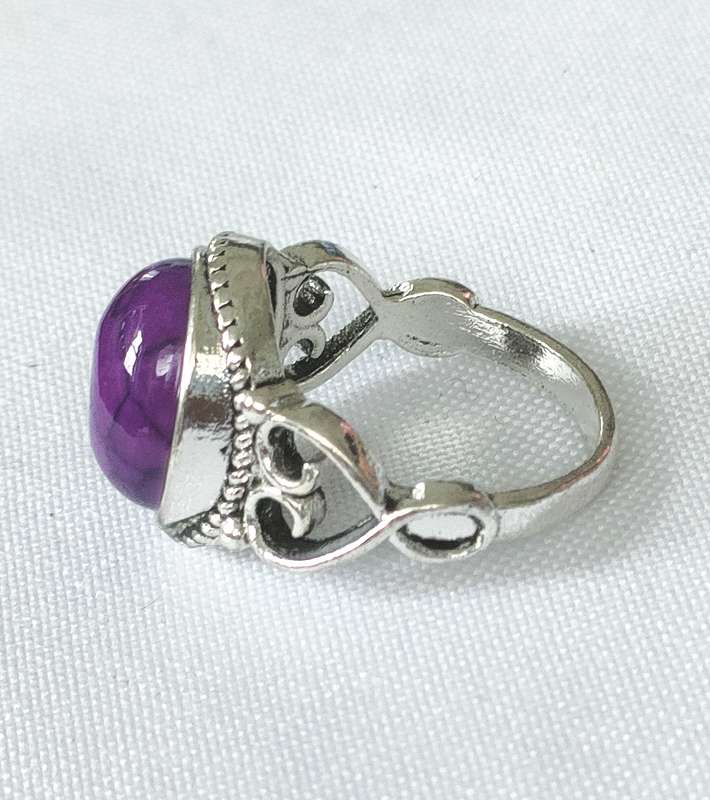 Dress ring -lab created turquoise stone - size US 7