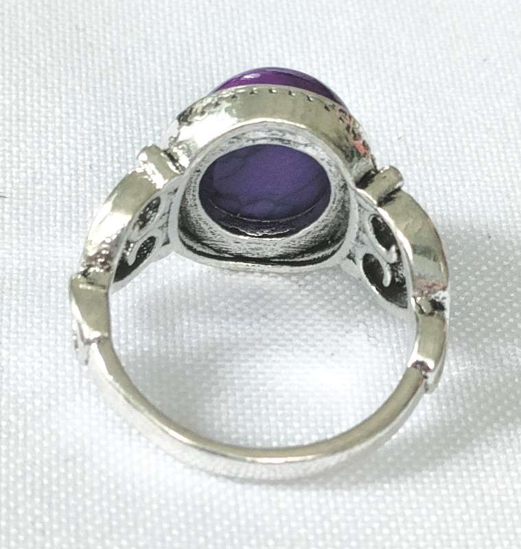 Dress ring -lab created turquoise stone - size US 7