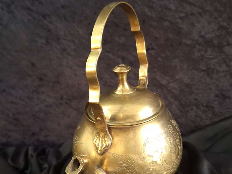 Vintage Brass Little Teapot.