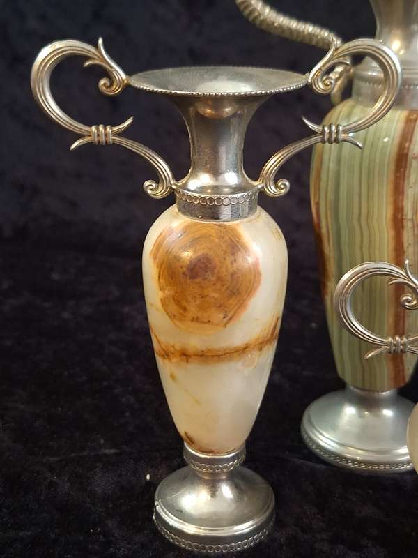 Vintage Onyx and Marble Vases.