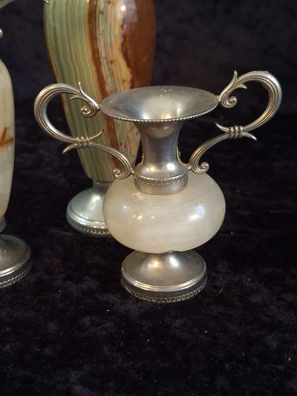 Vintage Onyx and Marble Vases.