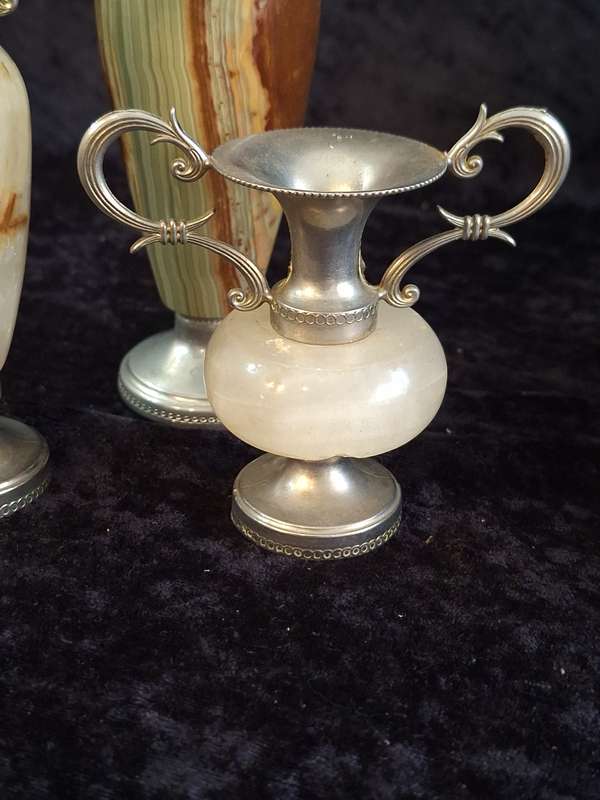 Vintage Onyx and Marble Vases.