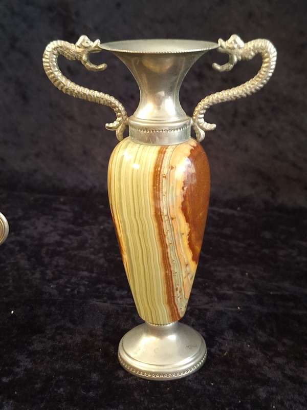 Vintage Onyx and Marble Vases.