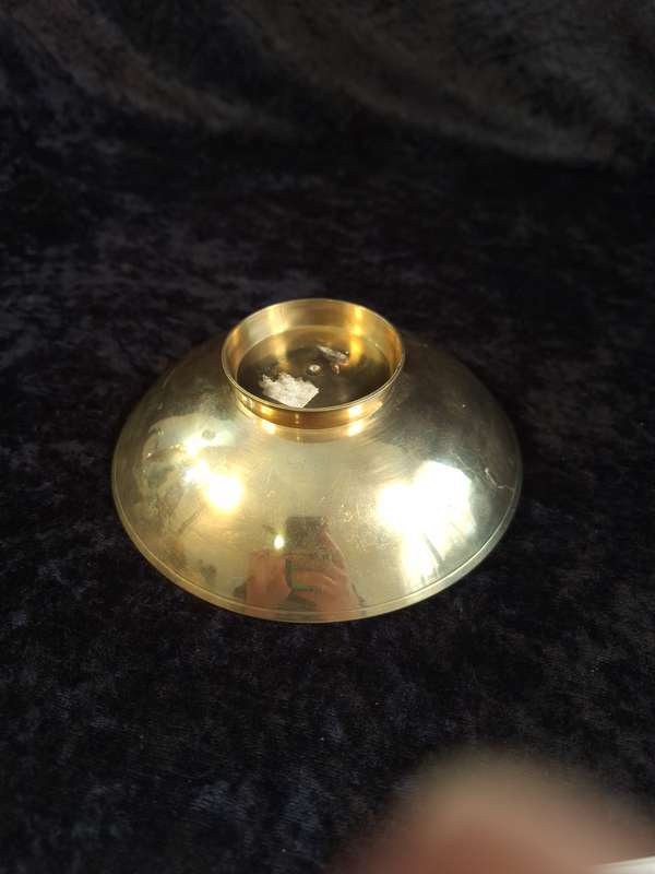 Vintage Brass Hand Painted Enamel Cloisonne Sweet Bowl - B.