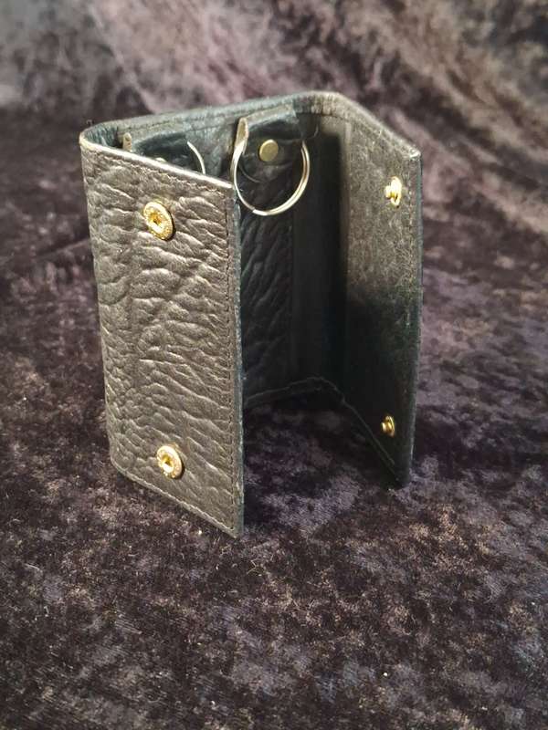 Busby Genuine Wild Buffalo Leather Key and Card Holder.