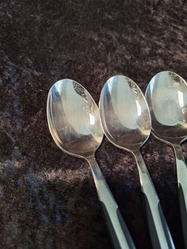 Vintage Stainless Steel Eldon Dessert Spoons set of 5.