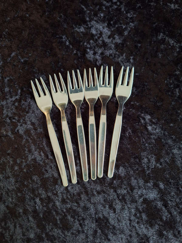 Vintage Set of Stainless-Steel Cake Forks