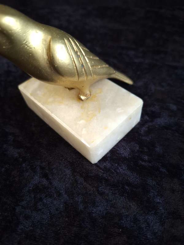 Vintage Desk Cast-Iron Bird Fugurine Paper Weight.