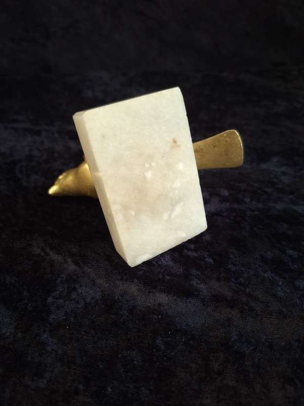 Vintage Desk Cast-Iron Bird Fugurine Paper Weight.