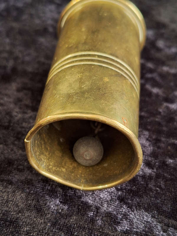 Vintage Hand Made Brass Bell - Handle Broken.