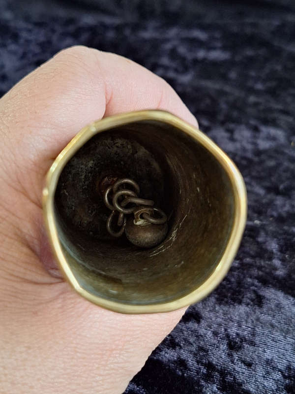 Vintage Hand Made Brass Bell - Handle Broken.