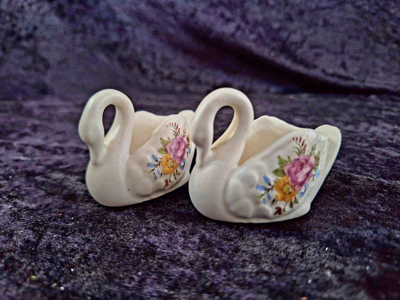 Set of Swan Bud Vases