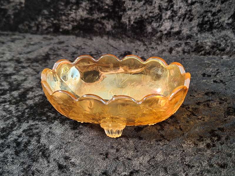 Stunning Carnival Footed Glass Sweet Bowl
