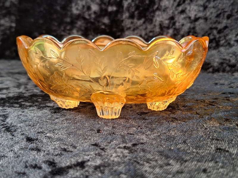 Stunning Carnival Footed Glass Sweet Bowl