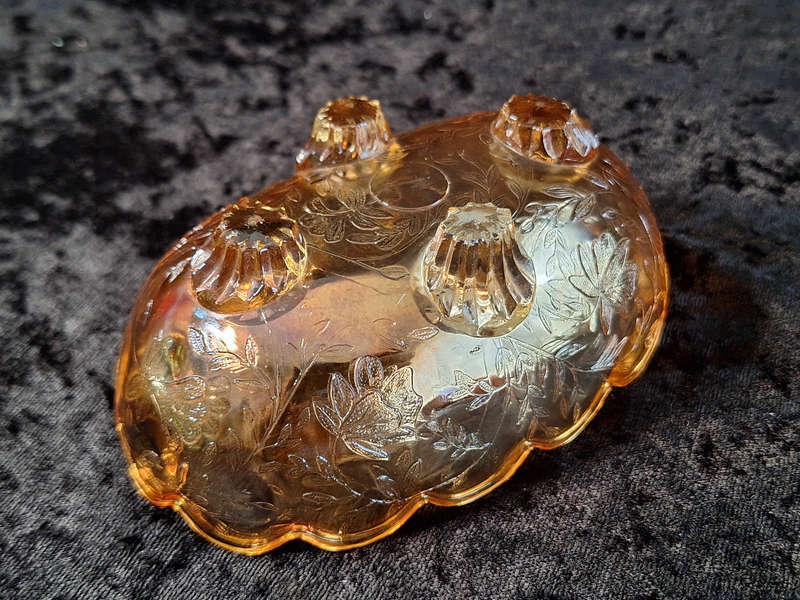 Stunning Carnival Footed Glass Sweet Bowl