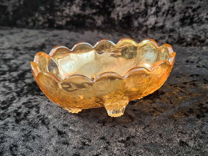 Stunning Carnival Footed Glass Sweet Bowl