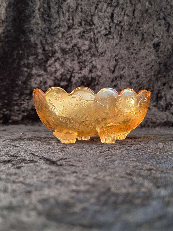 Stunning Carnival Footed Glass Sweet Bowl