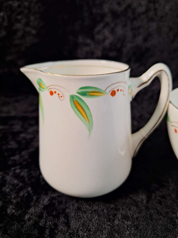Vinatage Hand Painted Addeley Milk and Sugar Set.