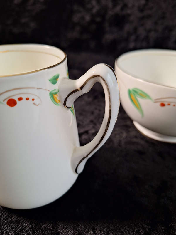 Vinatage Hand Painted Addeley Milk and Sugar Set.